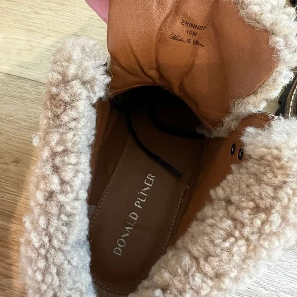 Donald J Pliner Erinn Women's Lace-up Shearling Snow Boots Vino Size 10 - Picture 7 of 10